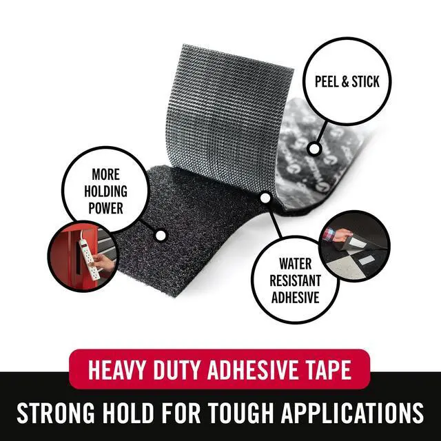 Alt view image 2 of 7 - Industrial Strength | Indoor & Outdoor Use | Superior Holding Power on Smooth Surfaces | Size 4ft x 2in | Tape, Black - Pack of 1, (Model: 90593)