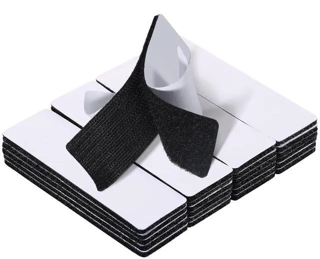 Main image of 20 Sets 1x4 Inch Hook and Loop Fastener Strips with Adhesive Heavy Duty Double Sided Sticky for Picture Hanging, Wall Mounting Tape, Outdoor, Fabric, Home, Office, Black