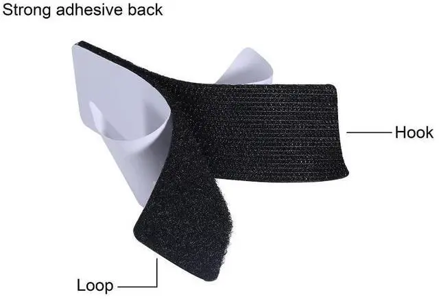 Alt view image 5 of 7 - 20 Sets 1x4 Inch Hook and Loop Fastener Strips with Adhesive Heavy Duty Double Sided Sticky for Picture Hanging, Wall Mounting Tape, Outdoor, Fabric, Home, Office, Black
