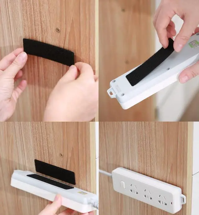 Alt view image 6 of 7 - 20 Sets 1x4 Inch Hook and Loop Fastener Strips with Adhesive Heavy Duty Double Sided Sticky for Picture Hanging, Wall Mounting Tape, Outdoor, Fabric, Home, Office, Black