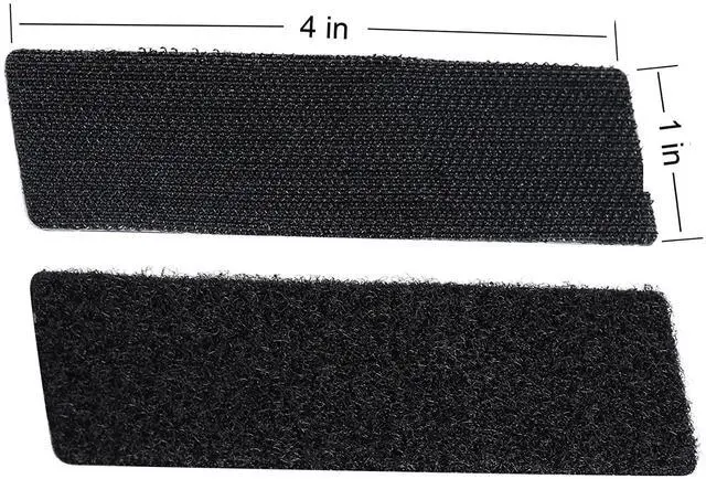 Alt view image 4 of 7 - 20 Sets 1x4 Inch Hook and Loop Fastener Strips with Adhesive Heavy Duty Double Sided Sticky for Picture Hanging, Wall Mounting Tape, Outdoor, Fabric, Home, Office, Black