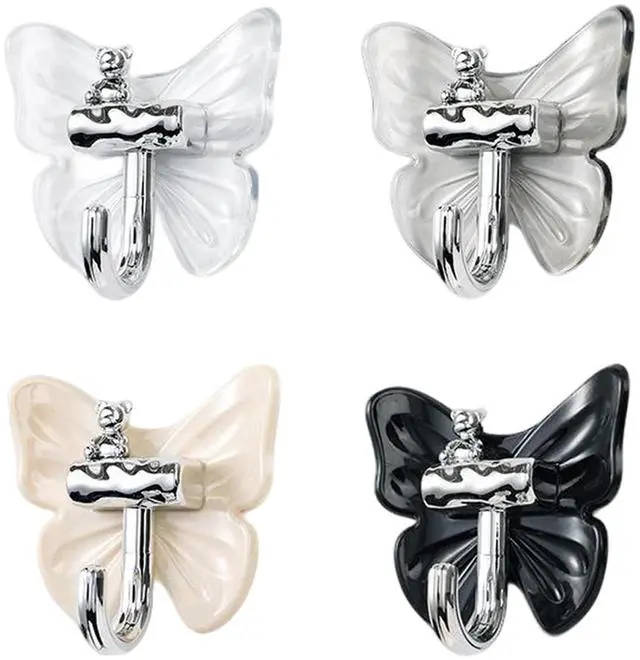 Main image of 4 Pack Butterfly Wall Hooks, Cute Adhesive Hooks for Home Decor & Storage