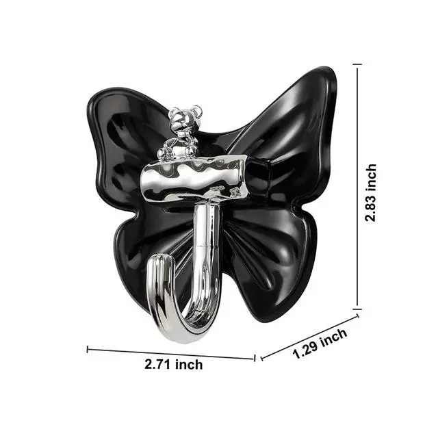 Alt view image 7 of 7 - 4 Pack Butterfly Wall Hooks, Cute Adhesive Hooks for Home Decor & Storage
