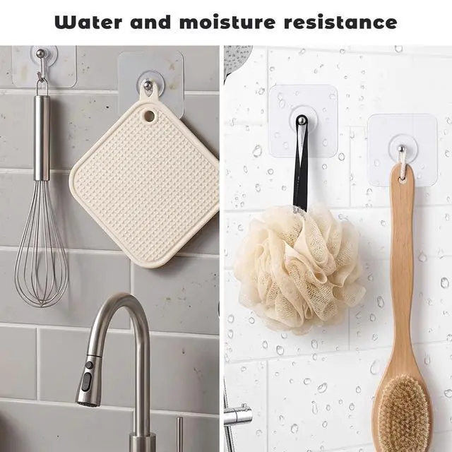 Alt view image 2 of 7 - 14 PCS Wall Hangers Without Nails, Picture Hangers Without Nails, Adhesive Hooks Heavy Duty, Seamless Screws for Wall Mount, Wall-Hooks for Hanging, Screw Free Sticker for Bathroom, Home (8mm)