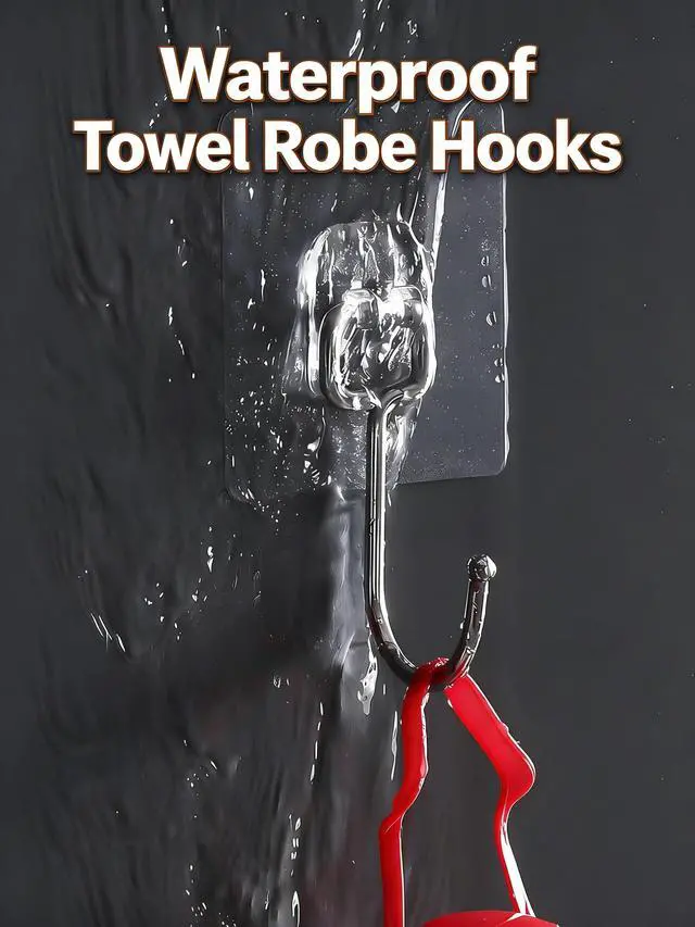 Alt view image 7 of 7 - 15-Pack Large Adhesive Hooks Heavy Duty 33 lbs - Transparent Waterproof Wall Hooks for Towels & Robes, No Damage