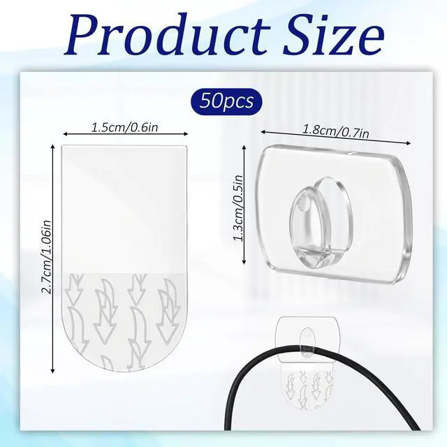 Alt view image 2 of 7 - 50 Pack Small Adhesive Clips for String Lights