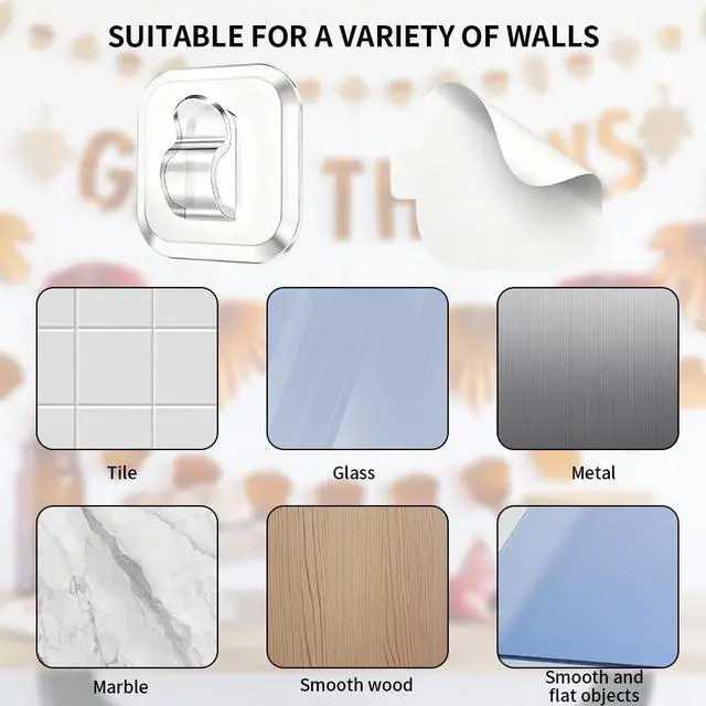 Alt view image 5 of 7 - 30-Pack Clear Small Adhesive Hooks for Damage-Free Hanging of Lights & Decorations
