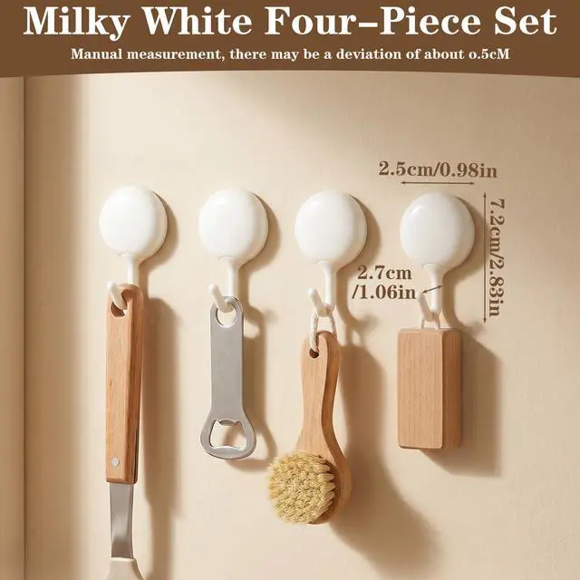 Alt view image 2 of 7 - 4 PCS No Drill Wall Hook, Removable Small Adhesive Hooks