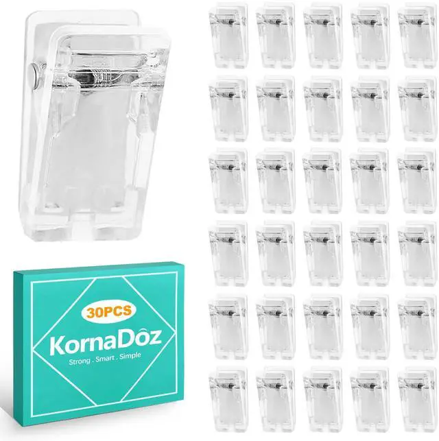 Main image of 30 Pcs Clear Adhesive Wall Hooks, Strong Clips for Hanging Photos, Posters, Tapestry & String Lights, Damage-Free Hangers for Home, Dorm & Office Décor