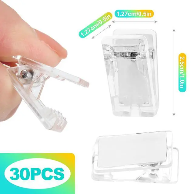 Alt view image 2 of 6 - 30 Pcs Clear Adhesive Wall Hooks, Strong Clips for Hanging Photos, Posters, Tapestry & String Lights, Damage-Free Hangers for Home, Dorm & Office Décor
