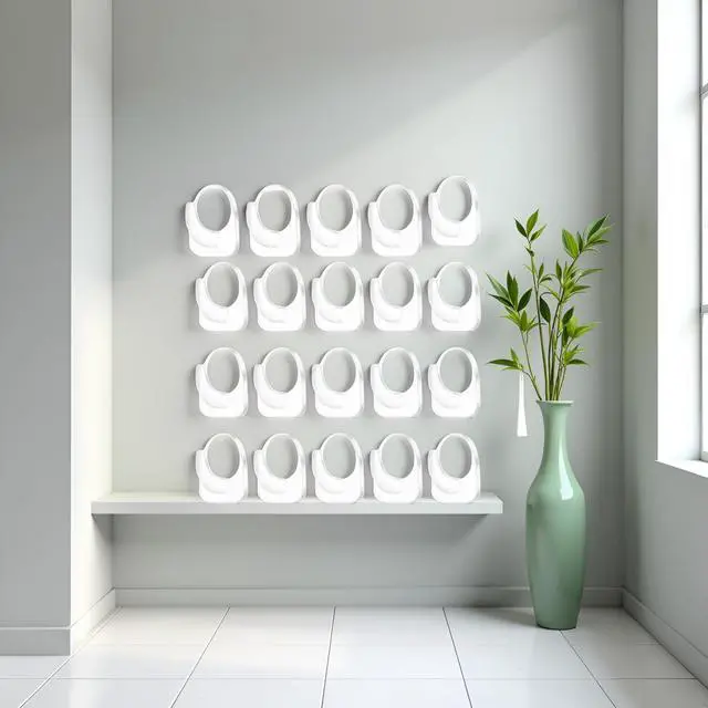 Alt view image 4 of 7 - 20 Pcs Clear Adhesive Wall Hooks for Hanging, Small Plastic Sticky Hooks, Transparent Acrylic Sticky Hangers for Walls, Temporary Wall for Bathroom, Kitchen Home Storage Utility