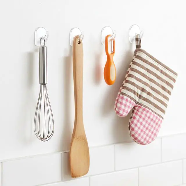 Alt view image 4 of 7 - 20 Pcs Clear Adhesive Wall Hooks with 20 Pcs Glue Small Acrylic Sticky Hooks No Damage Reusable Traceless Wall Hook for Kitchen Bathroom Bedroom Office