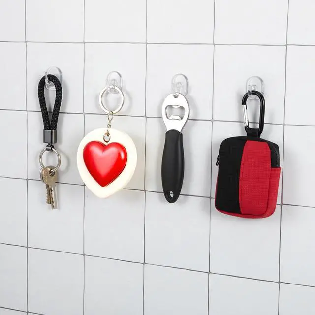 Alt view image 7 of 7 - 20 Pcs Clear Adhesive Wall Hooks with 20 Pcs Glue Small Acrylic Sticky Hooks No Damage Reusable Traceless Wall Hook for Kitchen Bathroom Bedroom Office