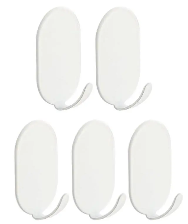 Main image of 5 Pack Adhesive Hooks for Hanging,Self Adhesive Hanger Stainless Hook for Hanging,Wall Hooks Heavy Duty Metal Hookes Coat Hook Towel Hook Key Holder Utility Hookes,White