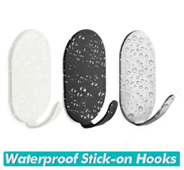 Alt view image 3 of 7 - 5 Pack Adhesive Hooks for Hanging,Self Adhesive Hanger Stainless Hook for Hanging,Wall Hooks Heavy Duty Metal Hookes Coat Hook Towel Hook Key Holder Utility Hookes,White