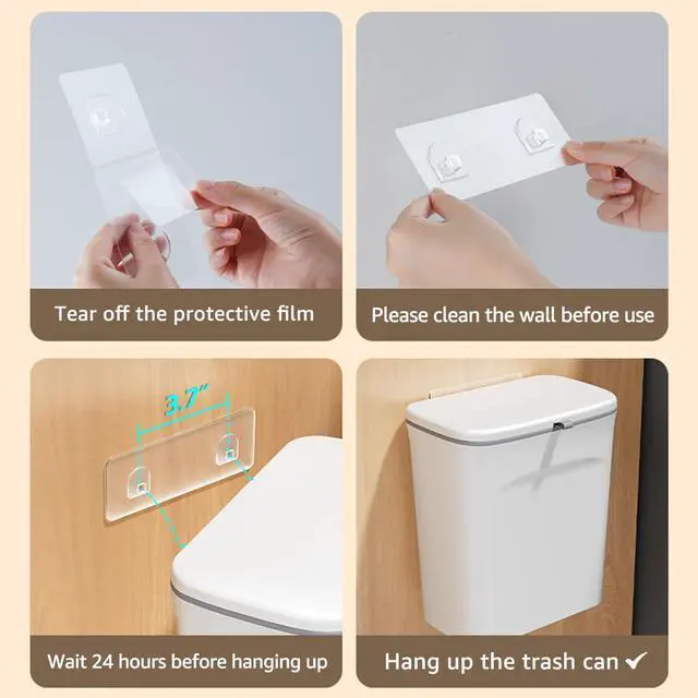 Alt view image 2 of 3 - Adhesive Hook for Hanging Trash Can, Pack of 3