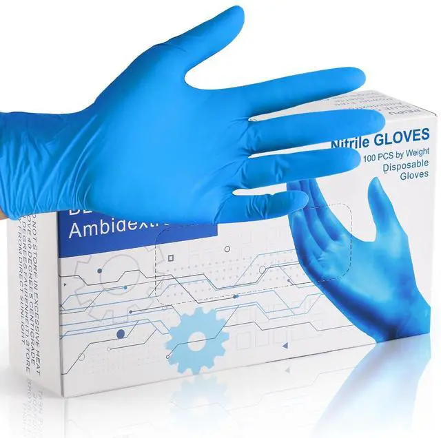 Main image of Nitrile Gloves Disposable Gloves (Medium, 100-Count), 4 Mil,Powder Free, Cleaning Service Gloves, Latex Free