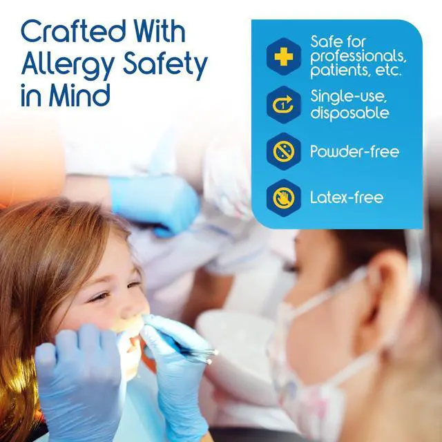 Alt view image 4 of 7 - Blue Nitrile Disposable Gloves | 4.5 Nitrile Disposable Safety Medical Cooking Cleaning Gloves (Blue - Box Of 100, Large)