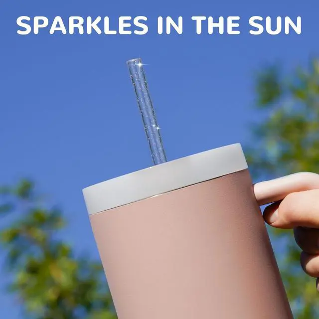 Alt view image 7 of 7 - 18 PCS Glitter Plastic Straws Fit for Stanley 40 oz Tumbler, 6-Color