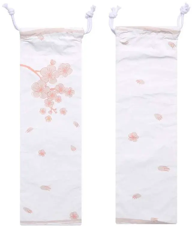 Main image of Pink Sakura Portable Reusable Tyvek Travel Carrying Case 3 1/2" x 11 1/2" (9 x 29.5cm) Pack of 2 - Drinking StrawsCutleryBrushChopsticks