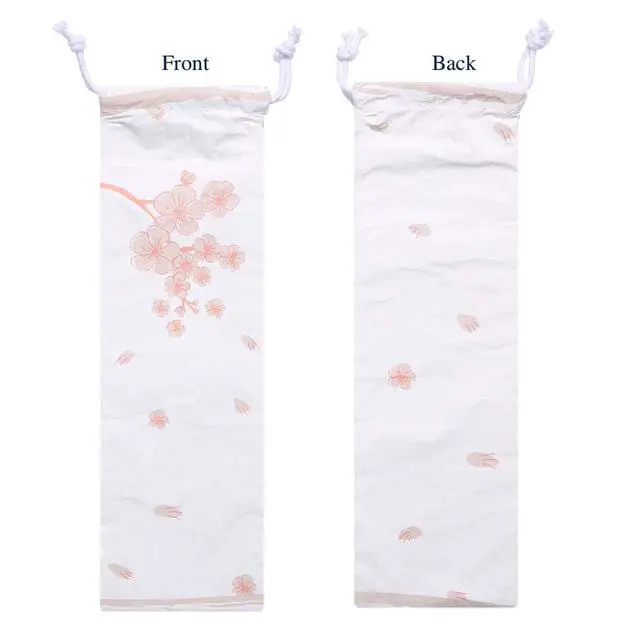 Alt view image 2 of 4 - Pink Sakura Portable Reusable Tyvek Travel Carrying Case 3 1/2" x 11 1/2" (9 x 29.5cm) Pack of 2 - Drinking StrawsCutleryBrushChopsticks