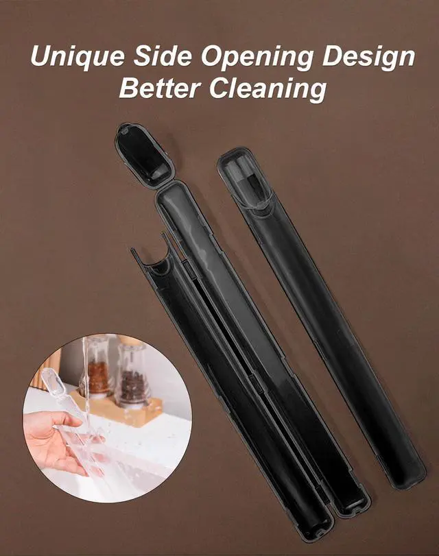 Alt view image 2 of 6 - Chopsticks Storage Case 2 Pack, Black Travel Utensil Holder