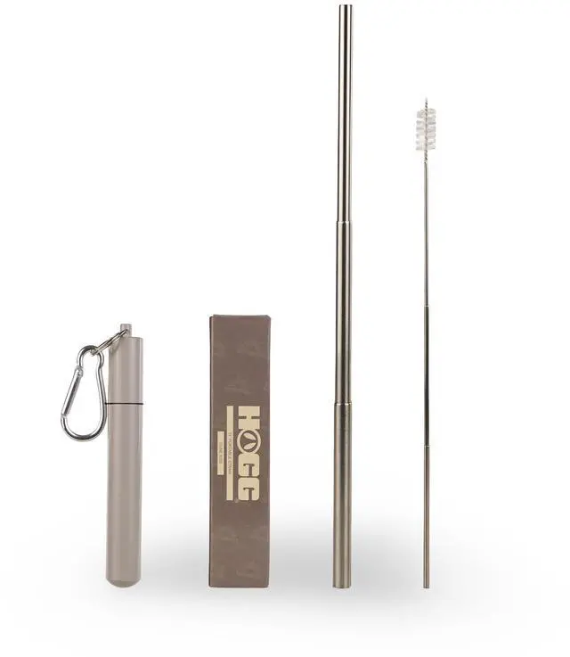 Alt view image 2 of 7 - Collapsible Metal Straw, 11 in Stainless Steel, Travel Straws Reusable with Case, Portable Keychain Holder, Cruise Ship Essentials, Retractable for Travel, Compatible with Stanley, Dune Kiss