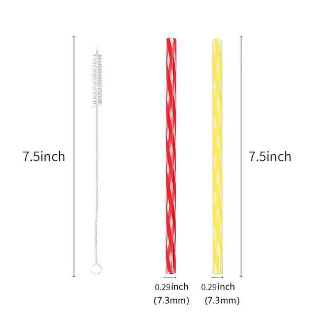 Alt view image 3 of 7 - Reusable Stirrer Straws with Cleaner Brush Short Assorted color Plastic Pipes fit for Milk & Juice & Coffee & Smoothies & Cocktail & Kids Straws Kit (24Count-7.5in)