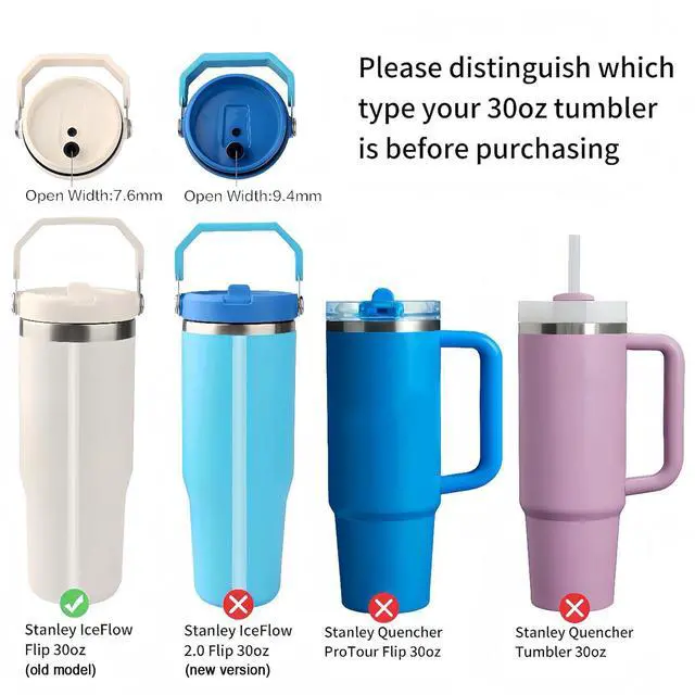 Alt view image 3 of 7 - Replacement Straws - Only Compatible with 30 oz & 64 oz (Old Model) Stanley IceFlow Flip Straw Tumbler-Accessories included 6 Straws,1 Cleaning Brush