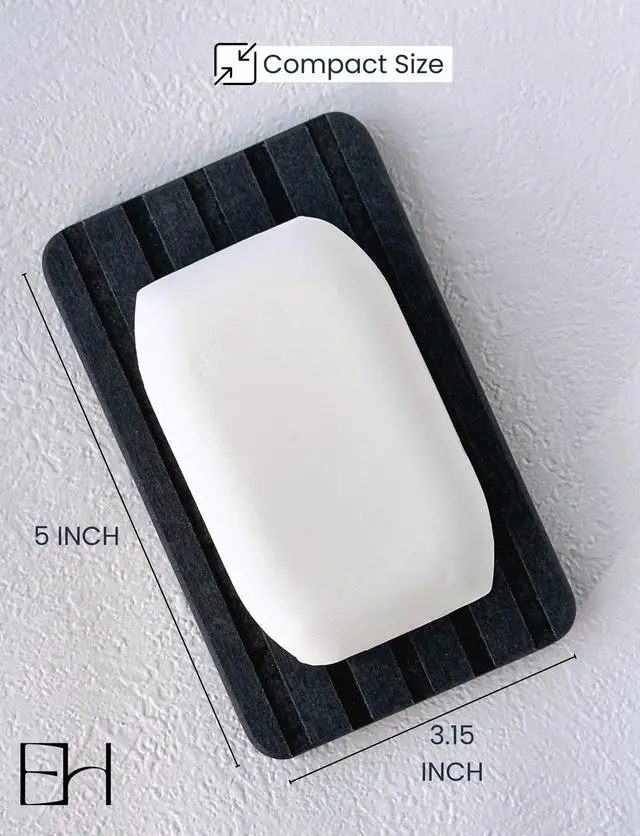 Alt view image 3 of 7 - Diatomite Stone Soap Dish, Water Absorbing Drying Tray Soap Holder
