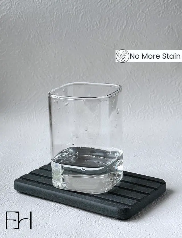 Alt view image 7 of 7 - Diatomite Stone Soap Dish, Water Absorbing Drying Tray Soap Holder