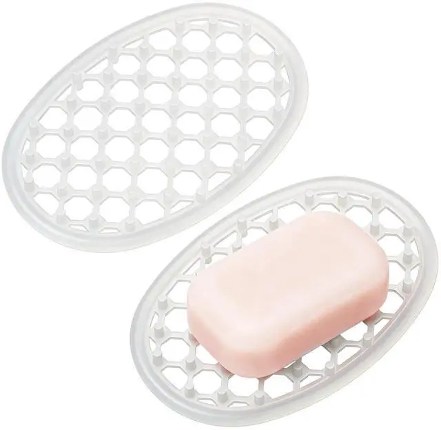 Main image of 2 Pcs Soap Dish with Drainage Holes, Silicone Soap Holder