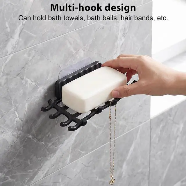 Alt view image 4 of 7 - 2 Pcs Shower Soap Holder for Wall, Adhesive Wall Mounted Soap Dish