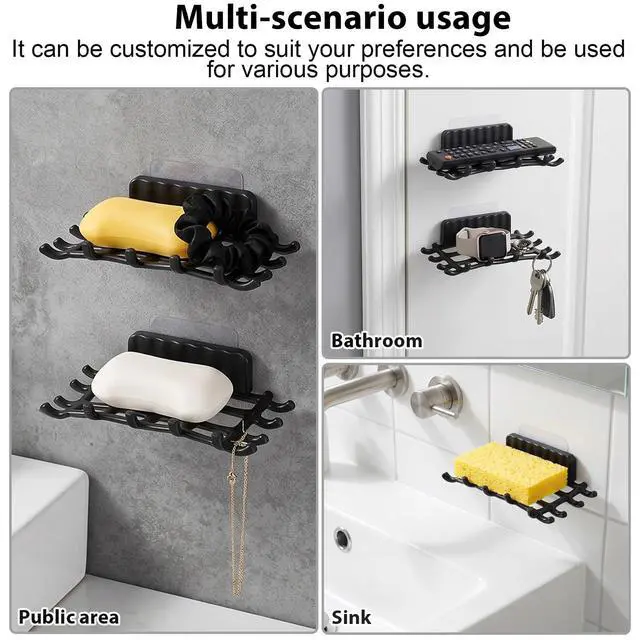 Alt view image 5 of 7 - 2 Pcs Shower Soap Holder for Wall, Adhesive Wall Mounted Soap Dish