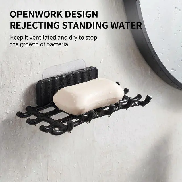 Alt view image 6 of 7 - 2 Pcs Shower Soap Holder for Wall, Adhesive Wall Mounted Soap Dish