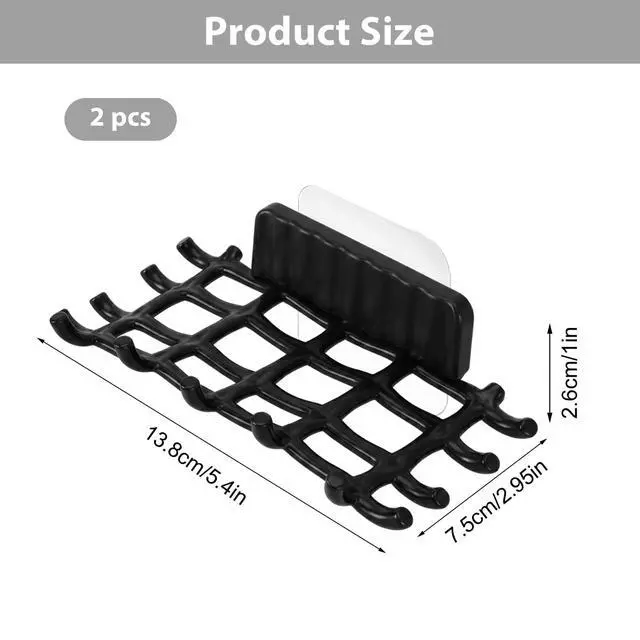 Alt view image 2 of 7 - 2 Pcs Shower Soap Holder for Wall, Adhesive Wall Mounted Soap Dish