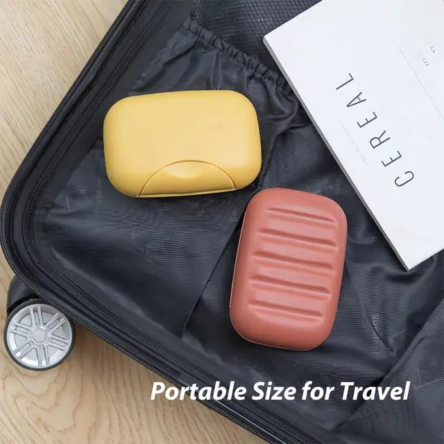 Alt view image 5 of 5 - 3 Pcs Travel Soap Case, Colorful Portable Soap Holder for Home, Bathroom, Hiking, Camping, Outdoor (Red, Yellow, Navy Blue)