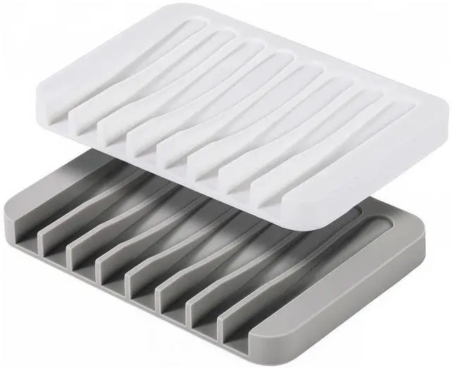 Main image of 2 PCS Soap Holder, Self Draining Soap Dishes, Premium Silicone Soap Holder, Bathroom, Kitchen, Sponges, Keep Soaps Bars Dry Clean, Extend Life Easy Clean Non - Slip Design