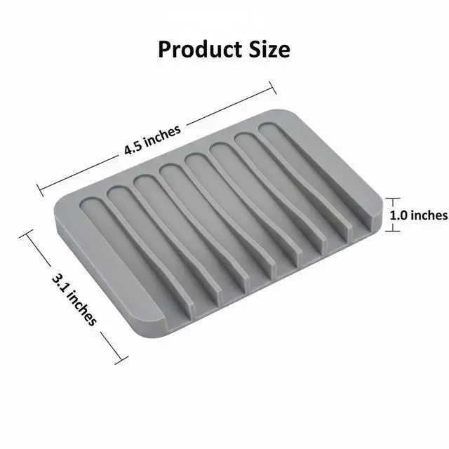 Alt view image 2 of 7 - 2 PCS Soap Holder, Self Draining Soap Dishes, Premium Silicone Soap Holder, Bathroom, Kitchen, Sponges, Keep Soaps Bars Dry Clean, Extend Life Easy Clean Non - Slip Design