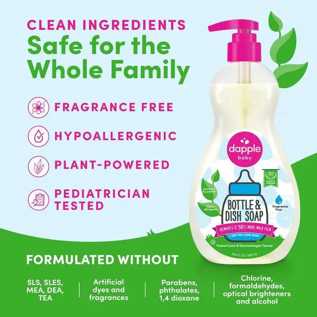 Alt view image 4 of 6 - B01MRD73PRBaby Fragrance-Free Baby Bottle & Dish Soap - (2 Pack) 3 fl oz - Plant-Powered Cleaner for Bottles, Pump Parts, and Sippy Cups - Travel Size