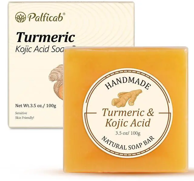 Main image of Kojic Acid and Turmeric Soap Bar for Face & Body, 1 Bar, 3.5 oz