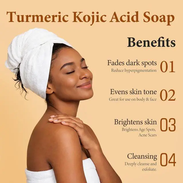 Alt view image 2 of 7 - Kojic Acid and Turmeric Soap Bar for Face & Body, 1 Bar, 3.5 oz