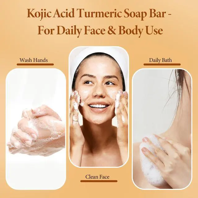 Alt view image 5 of 7 - Kojic Acid and Turmeric Soap Bar for Face & Body, 1 Bar, 3.5 oz