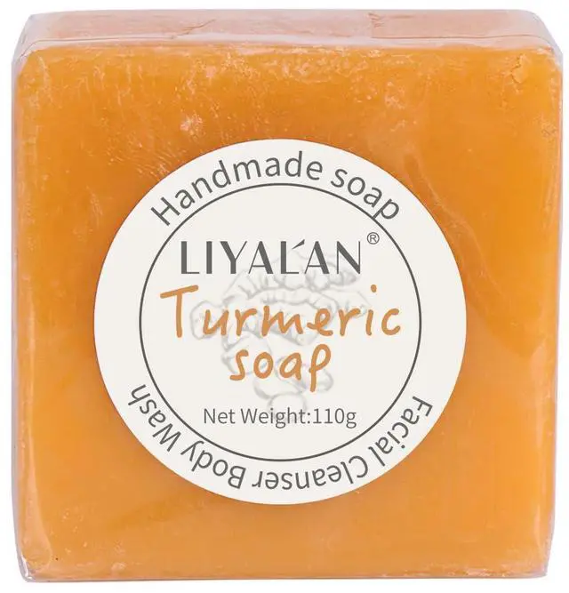 Main image of Turmeric Soap Bar for Face Body Smooth Skin,Deep Cleansing, Natural Vegan Handmade Soap Sensitive Skin Formula 3.88 oz x 1bar with a fresh ginger and lemongrass scent