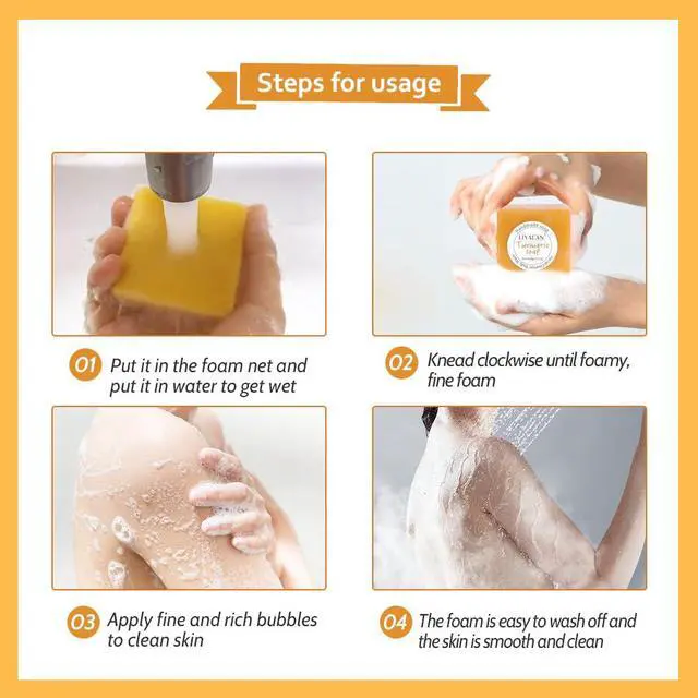 Alt view image 5 of 7 - Turmeric Soap Bar for Face Body Smooth Skin,Deep Cleansing, Natural Vegan Handmade Soap Sensitive Skin Formula 3.88 oz x 1bar with a fresh ginger and lemongrass scent