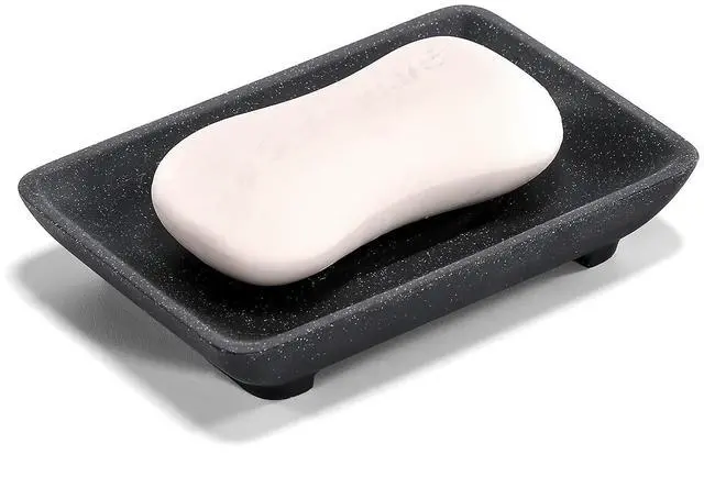 Main image of Soap Dish with Drain, Bar Soap Holder Saver Self Draining Waterfall Soap Sponge Tray Dishes, Easy Clean Soap Case Box Container for Bathroom Shower Kitchen Sink Countertop Black
