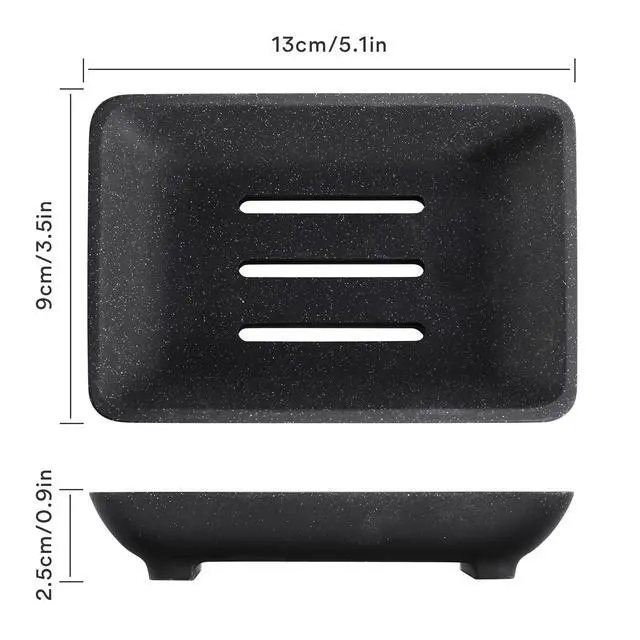 Alt view image 6 of 6 - Soap Dish with Drain, Bar Soap Holder Saver Self Draining Waterfall Soap Sponge Tray Dishes, Easy Clean Soap Case Box Container for Bathroom Shower Kitchen Sink Countertop Black