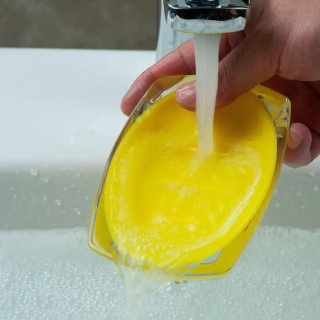 Alt view image 3 of 7 - Soap Dishes 2PCS, Premium Soap Holder, Soap Saver Lightweight Portable Easy Cleaning Soap Box for Bathroom Shower Kitchen Washing Room Toilet,Soap Accessory Rack (Yellow)