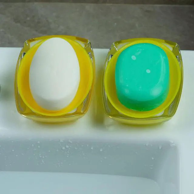 Alt view image 5 of 7 - Soap Dishes 2PCS, Premium Soap Holder, Soap Saver Lightweight Portable Easy Cleaning Soap Box for Bathroom Shower Kitchen Washing Room Toilet,Soap Accessory Rack (Yellow)