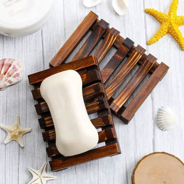 Alt view image 2 of 2 - 1 PCS Hawaii Style Bathroom Accessories Handmade Natural Wood Soap Dish Wooden Soap Holder